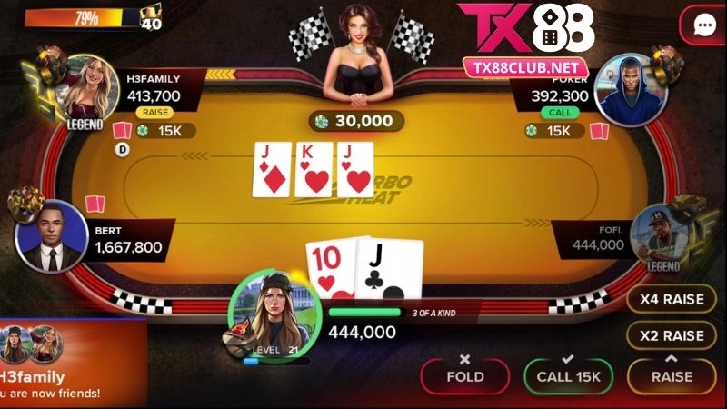 Game bài poker TX88 cực kỳ gay cấn